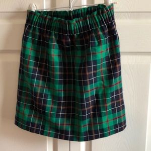 GREEN TARTAN J CREW SKIRT